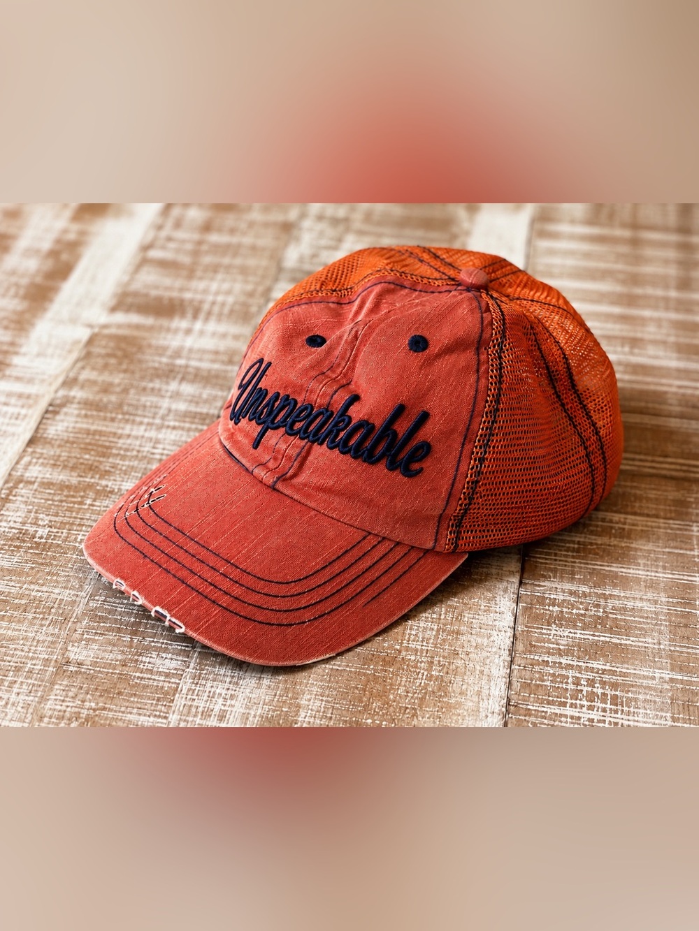 Kids Orange 'Unspeakable' Embroidered Baseball Cap